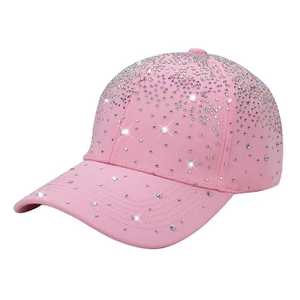 Casquette de baseball noire à strass, ajustable, avec clous en diamant, 6 panneaux, chapeau de soleil pour femme, streetwear, voyage, cristal scintillant, ajustable - Product Image 3