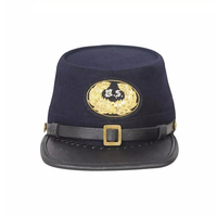 OEM Civil Kepi con visera de cuero Tapa ligera personalizada con cuero o tela y barbijo de cuero
