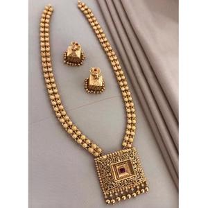 Exclusive Quality Antique Polish Exclusive Design Gold Plated Traditional Wear <b>Necklace</b> Set With Earrings For Wedding For Women - Product Image 1