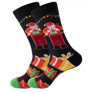 Venta al por mayor personalizado colorido impreso patrones lindos Calcetines unisex algodón peinado Navidad invierno calcetines de longitud media - Product Image 3