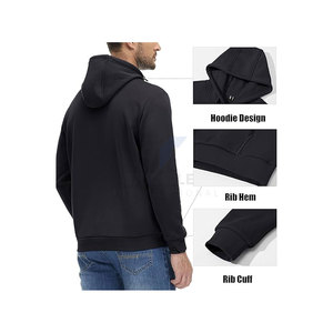Mens Active Hoodies Embroidered Fleece Lined 100% Cotton Casual Athletic Workout Pullover Kangaroo Pocket Warm Soft Winter Gym - Product Image 3