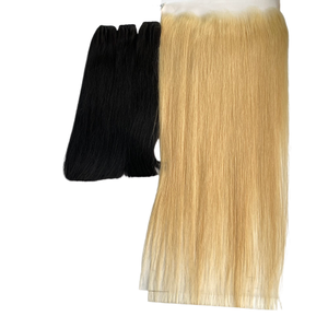 Perruque naturelle russe, cheveux vierges bruts, cuticules alignées, non traités, couleur Blonde 613, Swiss HD, Lace Frontal - Product Image 1