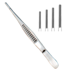 Pinzas DeBakey de titanio, punta recta de 1mm, mango redondo, contrapeso, instrumento microquirúrgico de precisión para uso vascular - Product Image 6