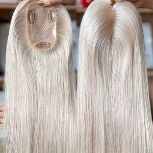 Nouveau design 16 pouces 3*5 base de soie russe Remy cheveux Topper cheveux européens # FB colorés pour les femmes blanches - Product Image 1