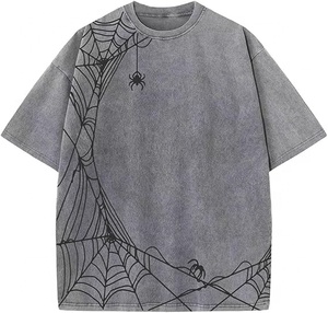 Camisetas personalizadas sostenibles 100% algodón, lavadas con ácido, estilo retro oversize, streetwear, lisas, con etiqueta privada. - Product Image 4