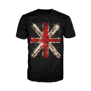 Custom Sporty UK <b>Flag</b> T-Shirt British Union Jack Printed Canvas Tee for Men and Women Front Logo Plain Dyed - Product Image 2