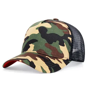 En kaliteli en çok satan özel yüksek kalite Unisex 5 Panel camo şapka/kavisli ağız işlemeli özel beyzbol şapkası
