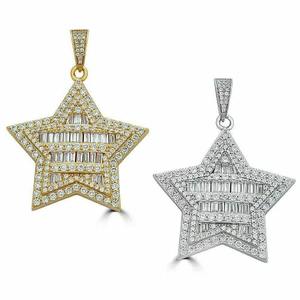 จี้เพชรโมอิส925ขโมยพลอยสีเงินประดับหินอัญมณีฮิปฮอป - Product Image 1