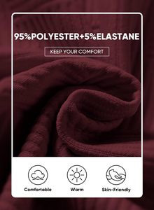 Ensembles de vêtements d'extérieur 2 pièces chauds et décontractés pour hommes, vêtements de détente en tricot respirant avec pulls et pantalons à motif solide - Product Image 2