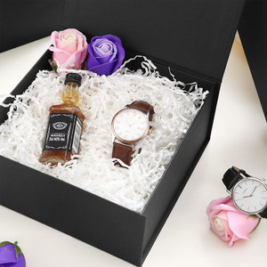 Cajas de regalo con tapas, Cajas de regalo negras, Cajas de padrino, Impresión de etiquetas de regalo plegables Cierre magnético - Product Image 2