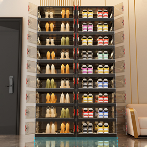 Wanuo ráp một mảnh thiết kế nhựa Giày tổ chức dễ dàng lắp ráp tủ giày nhựa có thể gập lại tổ chức Giày - Product Image 3