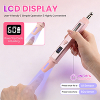 Lampe à ongles UV LED sans fil 2-en-1 BQAN avec pointe magnétique œil de chat, support pliable, écran LCD, mini séchoir à vernis gel