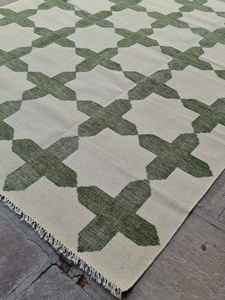 พรมขนแกะสีสันสดใสแบบถักมือพรมนอตสูงพรมจากอินเดีย - Product Image 3