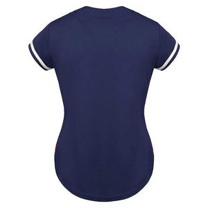 Camiseta de Béisbol Blanca Lisa para Mujer, Camisetas Deportivas de Secado Rápido para Uniformes de Softbol, 100% Poliéster, Servicio OEM - Product Image 3
