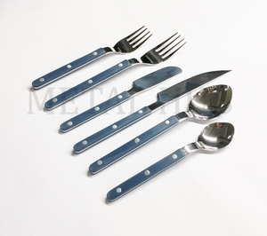 Juego de Cubiertos Personalizado con Logotipo Bistrot, Color Azul Marino, Acero Inoxidable con Acabado Espejo, Juego de Cubiertos de Lujo de 6 Piezas - Product Image 5