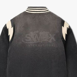 Veste d'hiver en jean de style universitaire en gros, service OEM, nouveau design, personnalisez votre propre veste d'hiver en jean de style universitaire - Product Image 6