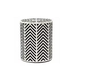 Table d'appoint en incrustation d'os artistique avec design en pierre d'agate - Product Image 5