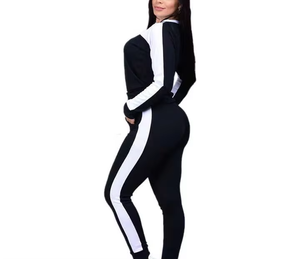 2025 chándal de gran tamaño de Color sólido con logotipo personalizado para mujer, chándal básico de dos piezas de algodón de alta calidad para mujer, conjuntos - Product Image 4