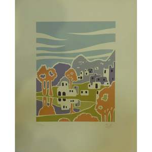 Spanish Original Hand Print <b>Canvas</b> Ready To Hang For Home <b>Wall</b> Art Decoration 13 X 14 Abcp-246 - Product Image 1