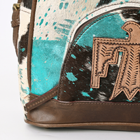 Maßgefertigter Luxus-Rucksack aus Rindsleder im Nationalen Stil für Frauen Vintage Western Reise- und Schulrucksack mit Großer Kapazität Leichtgewichtig Dunkelbraun