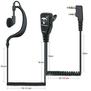 TechSide TSAU Cable en espiral supraaural de 2 pines para auricular de micrófono, compatible con TI-F8+, uso global Midland, hecho en China - Product Image 2