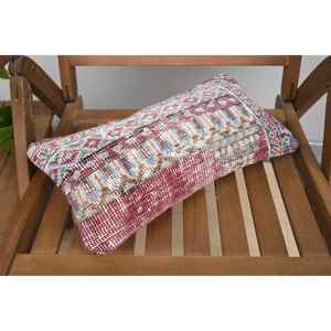 Multicolor Bohemian Kilim Patchwork Pillow 8x16 Inch Decorative Wool <b>Cushion</b> Luxury Vintage <b>Fluffy</b> Woven for Bedding Floor - Product Image 5