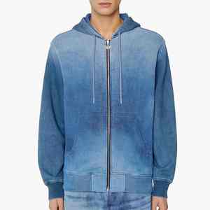 Nuevas Sudaderas con Capucha Extra Grandes para Hombre, Tejidas en Mezclilla, con Logotipo Personalizado, 100% Algodón, Resistentes al Viento, de Color Sólido, Estilo Urbano, Lavado Ácido - Product Image 5