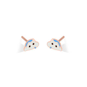 Boucles d'oreilles clous Shinchan Mischief Gold pour enfants - Bijoux de fête mignons en zircon et perles - Product Image 3