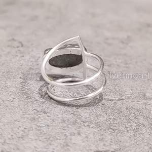 Anillo de Plata de Ley 925 con Labradorita Natural para Mujer, Diseño de Doble Banda, Regalo de Navidad o Cumpleaños, Joyería Hecha a Mano - Product Image 6