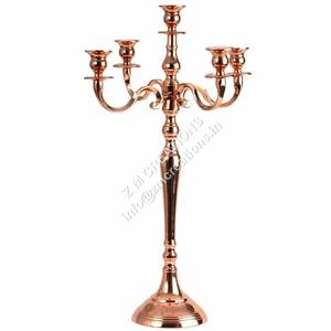 Candélabre en or, porte-bougie en métal, fabrication européenne, porte-bougie créatif, rose doré romantique, candélabre de table - Product Image 2