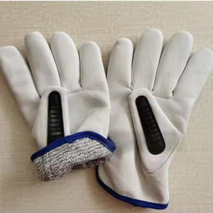 Guantes DE SEGURIDAD DE TRABAJO DE IMPACTO de industria pesada Forro anticorte Cuero Doble Palma TPR Mecánico Protección de manos y brazos - Product Image 3