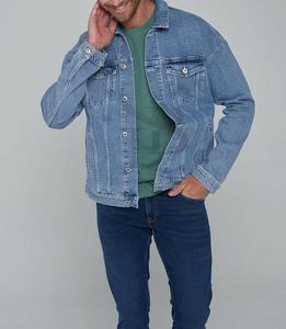 Veste en jean d'hiver pour hommes avec logo personnalisé imprimé en gros Streetwear décontracté à la mode manteaux en jean imperméable housse d'équitation - Product Image 1