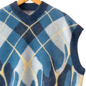 Chaleco de Punto para Hombre, Tejido Suave, Hilo de Textura Fluida, Color Sólido, Ropa de Invierno Premium, Cómodo, Informal, Transpirable, Algodón/Poliéster - Product Image 4