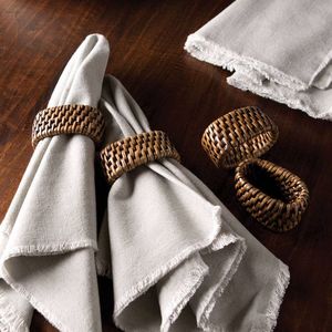 Vente en gros pas cher Anneau de serviette en rotin pour décoration de table avec strass et bling Anneau à boucle pour serviette de table - Product Image 4