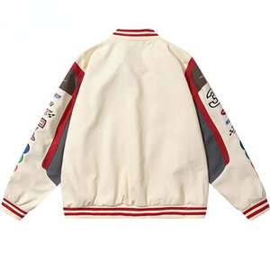 Veste universitaire à col montant brodé au design personnalisé OEM manches en laine de haute qualité respirante imperméable collège hommes - Product Image 3