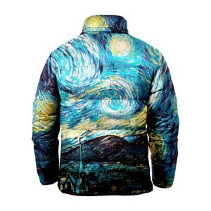 Stylish Unisex Fashion Sublimation Puffer <b>Jacket</b> Wind-Resistant Polyester Insulated with Hooded Collar Outerwear for Men - Product Image 6