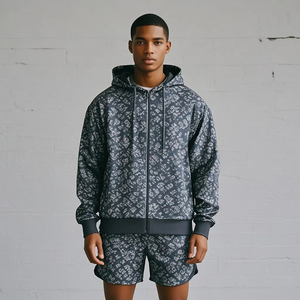 Vente en gros, coupe-vent luxe en nylon, survêtements, survêtements, ensemble coupe-vent court pour hommes, ensembles sweat à capuche zippé et jogger 2025 - Product Image 3