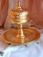 Brûleur à Bakhoor en Métal Fait Main de Qualité Supérieure Tradebyd, Porte-Encens Arabe Anti-Odeur, Toutes Saisons, Multi-Tailles, pour Mosquée