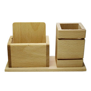 Usine directe métal porte-plume papeterie bureau organisateur bois baril boîtes de rangement décorations de bureau pilule Design à la mode - Product Image 3