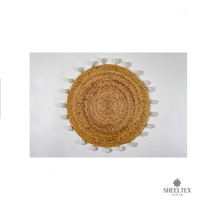 Salvamanteles Redondo de Algodón Tejido a Mano Ecológico para Mesa de Comedor, Acento Moderno para Decoración Natural del Hogar - Product Image 6