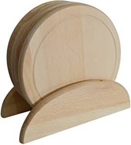 Ensemble de planche à Pizza avec support, assiette en bois d'acacia à Grain Portable pour Steak ou planche à découper à Pizza 4 pièces - Product Image 3