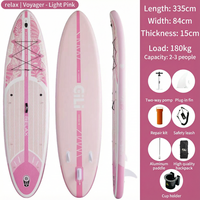 Nouvelle conception, planche de paddle gonflable complète pour femmes et filles, rose, PVC, 335 cm, stable, pour sports nautiques, surf, loisirs