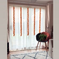 Karangan Bunga Marigold Buatan Warna Asli Alam Manufacturer, Dekorasi Untaian Bunga Tahan Air Gaya Alami untuk Halloween