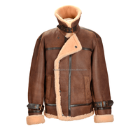 Vestes en peau de mouton de qualité supérieure pour hommes 2026, couleur marron chaud, avec fourrure de mouton à l'intérieur, design personnalisé, vestes chauffantes tendance pour l'hiver