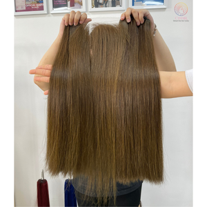 Cabello Humano Virgen Vietnamita 100% Sin Procesar, Liso Natural, Ondulado y Rizado Italiano, 50cm, Cierre de Encaje HD 5x5 45cm - Product Image 1