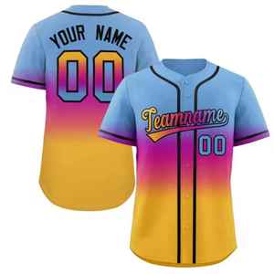 OEM personnalisé 100% polyester chemises de baseball vente chaude sublimation uniformes de baseball 240g pas cher vêtements de softball maillot de baseball - Product Image 4