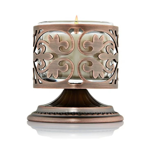 Elegant <b>Metal</b> <b>Lantern</b> and Votive Candle Holder with Floral Design for Diwali Tealight and Aromatherapy Candles - Product Image 1