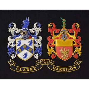 Bullion Wire Customized Classical Lace Embroidered Family Crest Frame <b>Badges</b> - Product Image 2