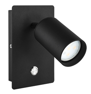 Black GU10 aluminum <b>wall</b> <b>light</b> <b>with</b> <b>switch</b> (F-Bright 2076002-N) - Product Image 1