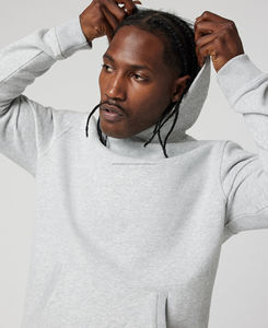 เสื้อสวมหัวผ้าฟลีซผ้าฝ้าย100% วินเทจของผู้ชายเสื้อมีฮู้ดสั่งพิมพ์ดิจิตอลลายสีทึบปักทรงหลวม - Product Image 5